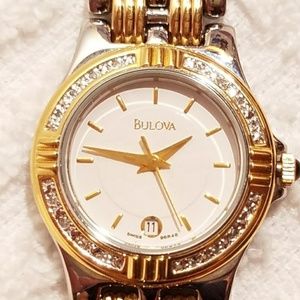 Ladies Bulova Two Tone 5 Jewel Watch!